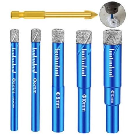 Jeu Forets Diamant Carrelage Grès 5 6 8 10 12 mm