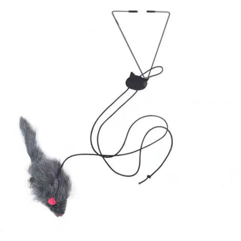 Jeu interactif pour chat, 2 souris suspendues élastiques, 20 x 16 cm