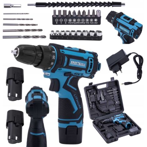 JEU PERCEUSE-VISSEUSE 2 x 1,5 AH BATTERIE 18 V + COFFRET ACCESSOIRES KD3354