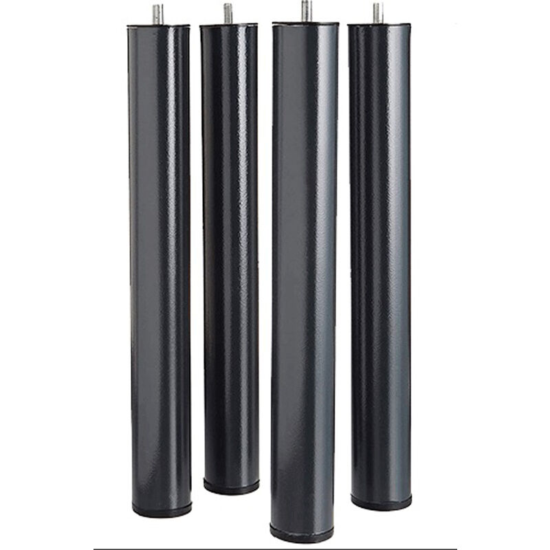 Jeu pieds sommier tapissier coloris noir - Hauteur 40 cm x diamètre 5 cm