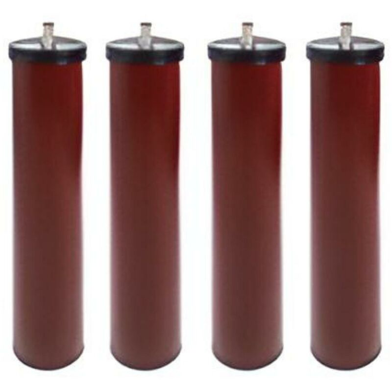 Jeu pieds sommier tapissier coloris Rouge - Hauteur 25 cm x 5 cm