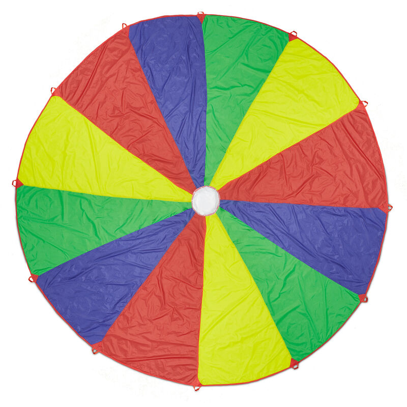 Jeu pour enfants, xxl, parachute avec 12 poignées, design arc-en-ciel, diamètre 6 m, extérieur, multicolore - Relaxdays