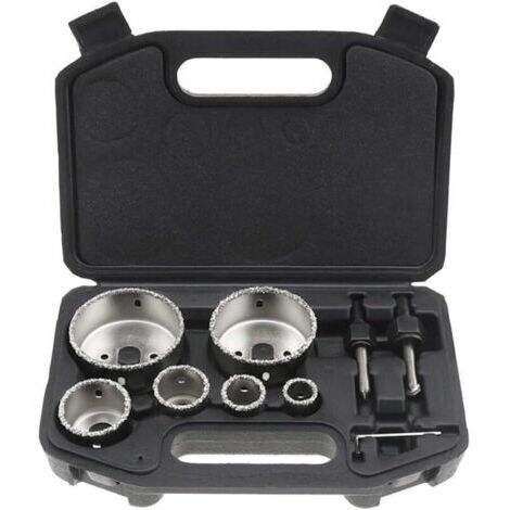 Jeu Scies de cloche Ensemble d’outils 9 pièces Perceuse Carreaux Carrelage Trépan de forage Couronne-φ22,28,35,44,68,73mm