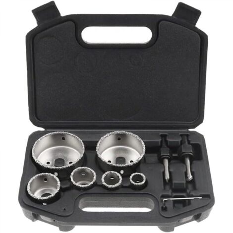 Jeu Scies de cloche Ensemble d’outils 9 pièces Perceuse Carreaux Carrelage Trépan de forage Couronne-φ22,28,35,44,68,73mm
