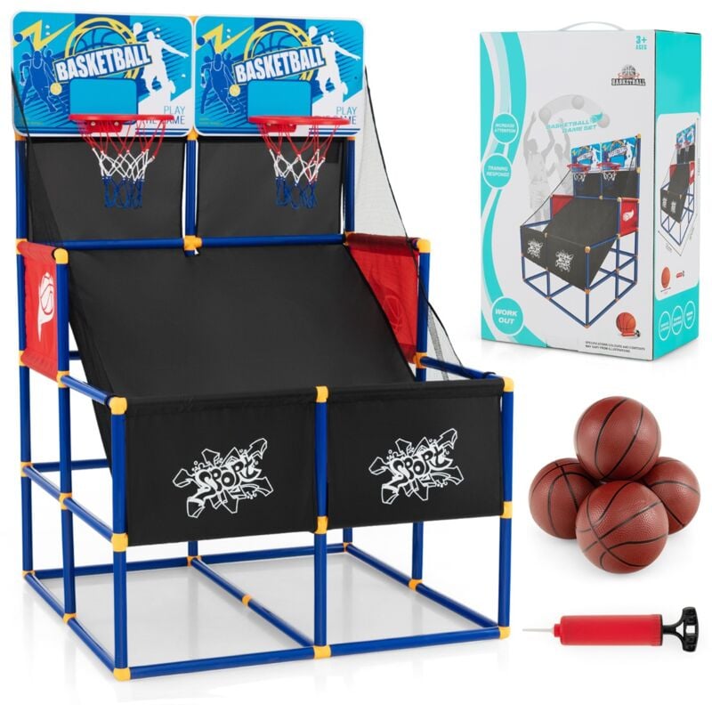 Maisonchic - Jeux Basketball Arcade Double Tirs Enfants 4 Balls 2 Paniers Intérieur Extérieur CWXT9045 design in