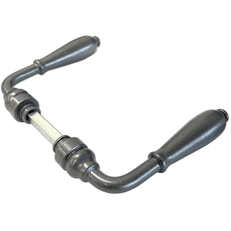 Jeux de 2 poignées béquilles en fer forgé finition gris vernis Deco Fer Forge