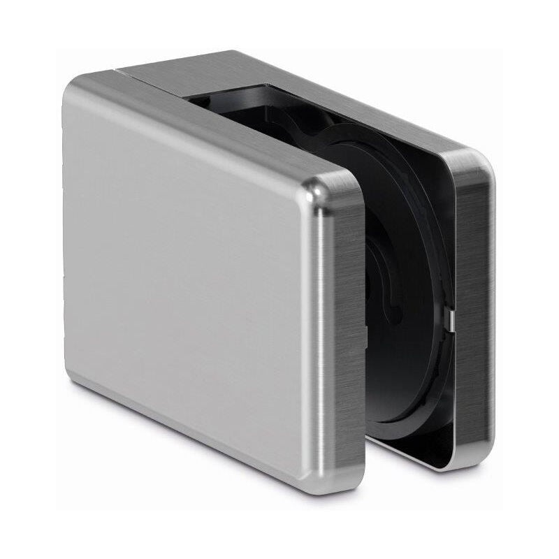 Deco Fer Forge - qualite francaise] - Jeux de 4 Pinces Inox 316 à verre demi ronde 65x45 pour plat ou carré système multiverre 8 à 12.76 mm