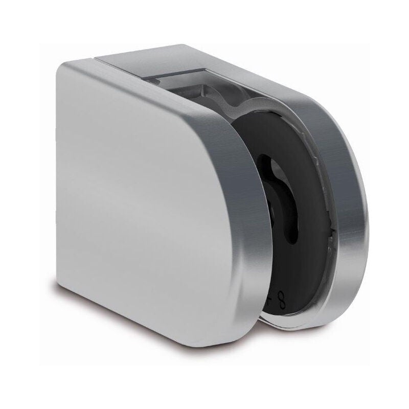 Deco Fer Forge - qualite francaise] - Jeux de 4 Pinces à verre inox 316 demi ronde 65x45 pour plat ou carré système multiverre 8 à 12.76 mm