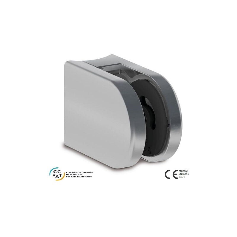 Qualite francaise] - Jeux de 4 Pinces à verre inox 316 demi ronde 65x45 pour tube Ø42.4 système multiverre 8 à 12.76 mm