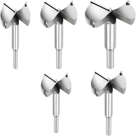 Jeux de 5 forets à bois pour menuiserie – Diamètres 35 mm, 40 mm, 45 mm, 50 mm et 60 mm – En acier allié haute résistance – Idéal pour meubles, décoration intérieure et bricolage DIY