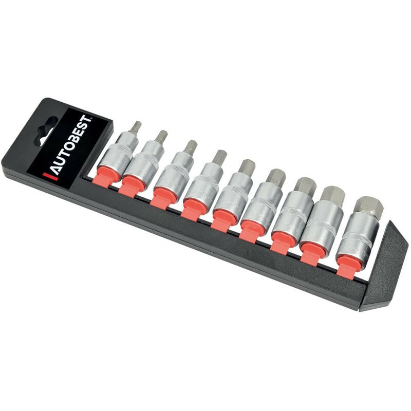 Jeux de 9 douilles embouts 6 pans BTR - carré 1/2''