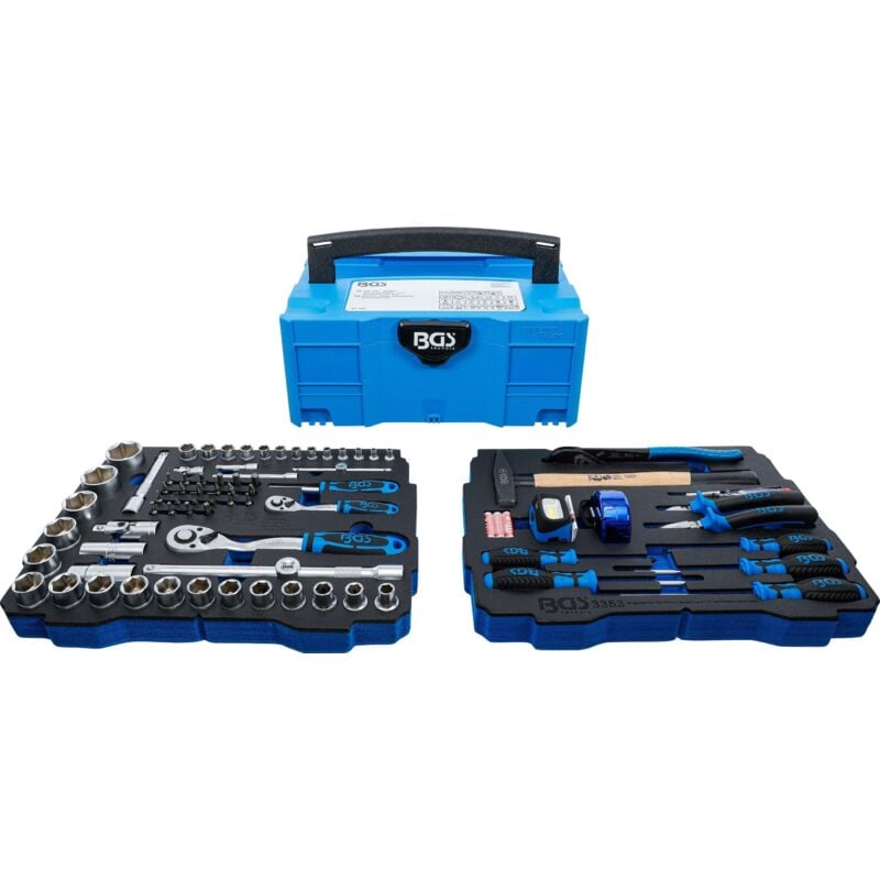 Jeux de douilles, marteaux, pinces, tournevis 6,3 mm (1/4') / 12,5 mm (1/2') systainer® 77 pièces