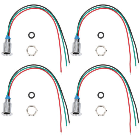 jeux de mini LED rondes précâblées à anode commune, voyants indicateurs bicolores 10 mm 110/220 V (rouge et vert)