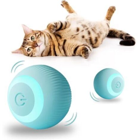Jeux pour Chat Jouet Chat Interactif Jouet Chiens Qui Bouge Seul Balle pour Chats Qui Roule Toute Seule Chats Intérieur Balle Interactive Chien Jeu Chien Autonome (Bleu)