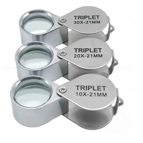 Jeweler's Loupe - 10x/20x/30x Pocket Magnifier - Jeweler's Loupe - With Case - For science, reading books, newspapers, insects, observation hobbies