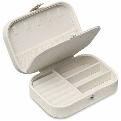 Jewellery Box for Women, Jewellery Organizer Storage Case for Rings Earrings Necklace Bracelets Glitter White, Best Gift for Lady Girlco.ukiend Mother