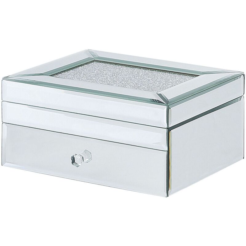 Beliani - Glam Glossy Jewellery Earring Storage Box Silver Kofi