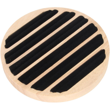 Jewelry Box 6 Slots Round Jewellery Holder Storage Display Case for Earring Necklace,black