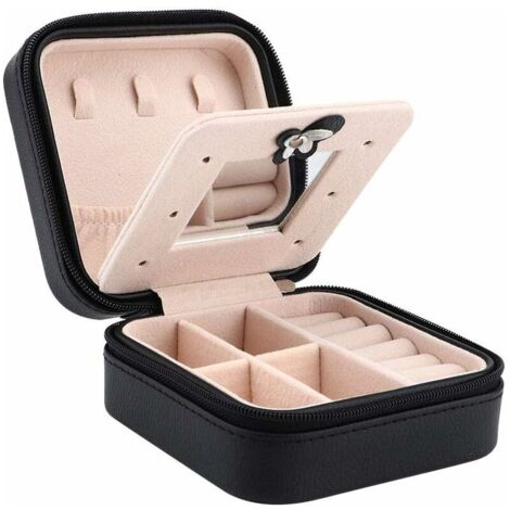 Jewelry box, portable travel box, large capacity double-layer design