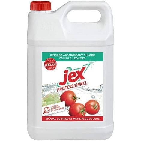 LE PLUS DE L'ENTRETIEN JEX PROFESSIONNEL RINÃƒâ€¡AGE ASSAINISSANT CHLORÃƒâ€° FRUITS & LÃƒâ€°GUMES - 5 Litres