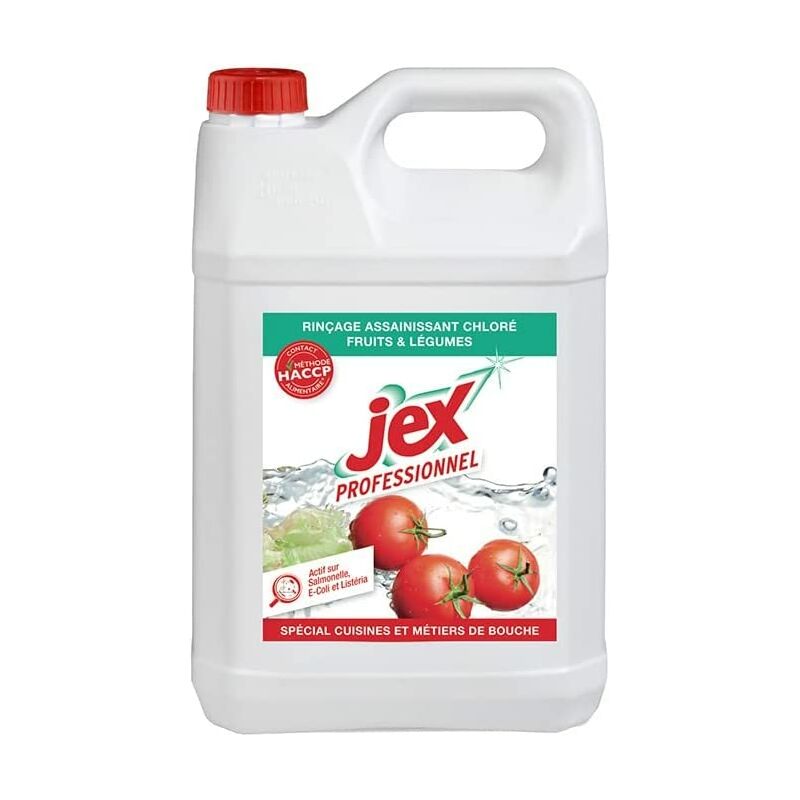 JEX PROFESSIONNEL RINÇAGE ASSAINISSANT CHLORÉ FRUITS & LÉGUMES - 5 Litres