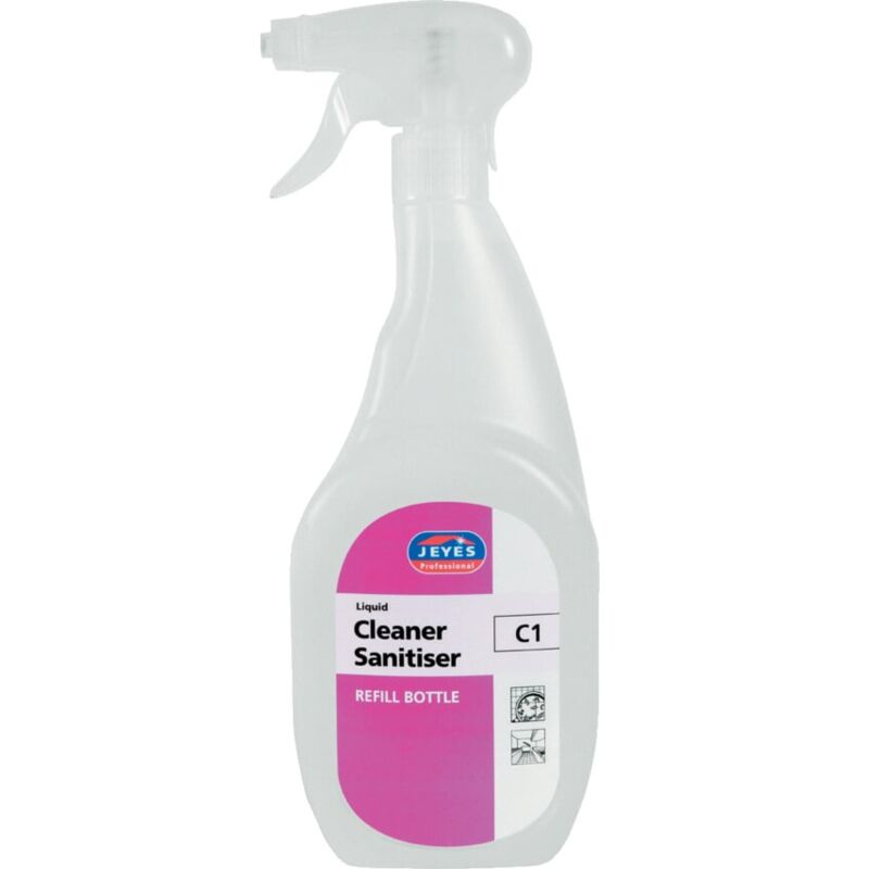 Jeyes C1 Cleaner/Sanitiser 750ml, Case of 6 comes with 2X Spray Head