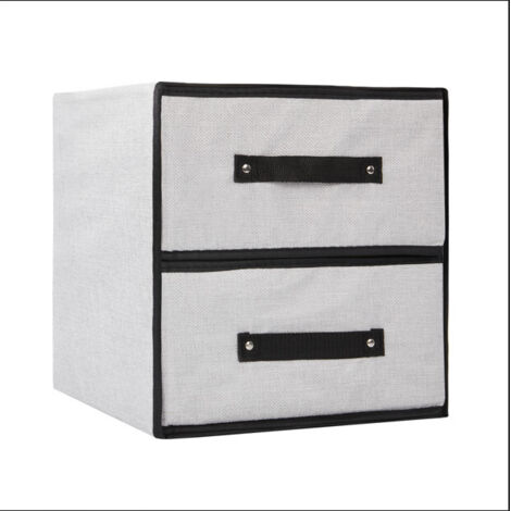 JF HOME BLISS 2-Layered 2-Drawer Fabric Clothing Storage Bin Storage Box Organizer Box