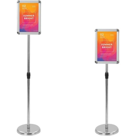 JF HOME BLISS A4 Poster Stand, Adjustable Height & Angle Acrylic Display Holder  Portable Tabletop/Floor Standing Stand for Events, Offices, Exhibitions  Lightweight & Non-Slip Base