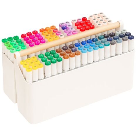 JF HOME BLISS Portable Plastic Pencil Organizer with Multi-Compartments - Insert-Style Desk Storage for Markers, Watercolor Brushes, Office & Art Supplies