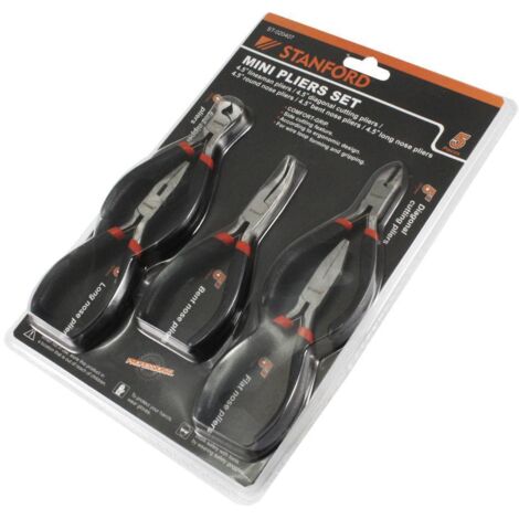 STANFORD jgo 5 alicates mini surtidos c/ vanadio , Juego de 5 Alicates mini Stanford. - Completo juego de alicates mini, ideal para trabajos de precisión como electrónica, bricolaj