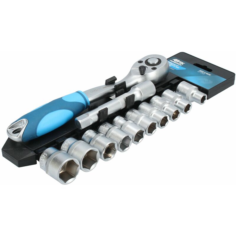 

Ferrestock FSKSOC122 Juego de carraca de 1/2' con 72 dientes y 10 llaves de vaso