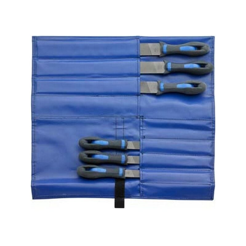 

Surtido de Limas de taller, 6 unitades, en un alforjas - ruedas, Largo : 200 300 mm, Talla 1 2 3