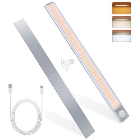 JIATZOCN-(1PC)40CM,160LEDs Bande Lumineuse Capteur,Lumière Armoire,Applique Murale LED Sans Fil,Veilleuse USB Rechargeable,3 Modes