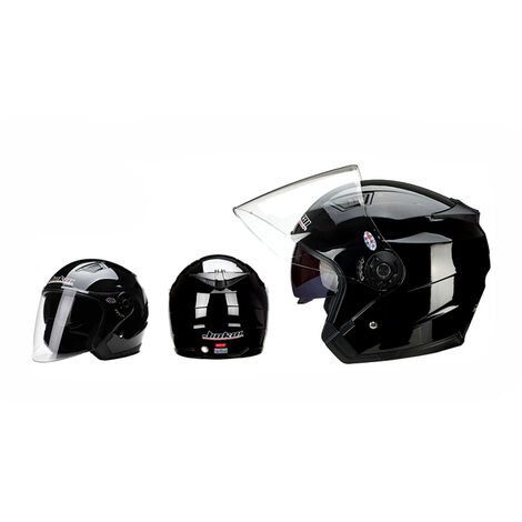 JIEKAI – casque de Moto ouvert au visage, pour Scooter, sécurité,gloss black,L