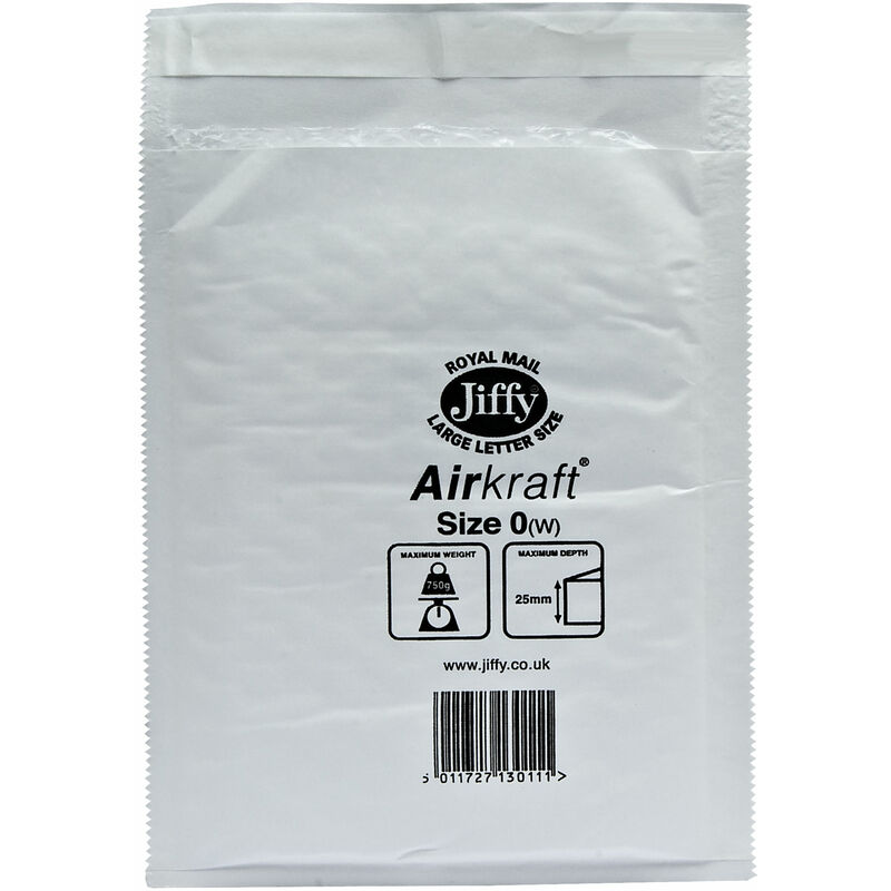 ® 42JL0 Air Kraft® No.0 Mail Bag 140 x 195mm - White - Jiffy