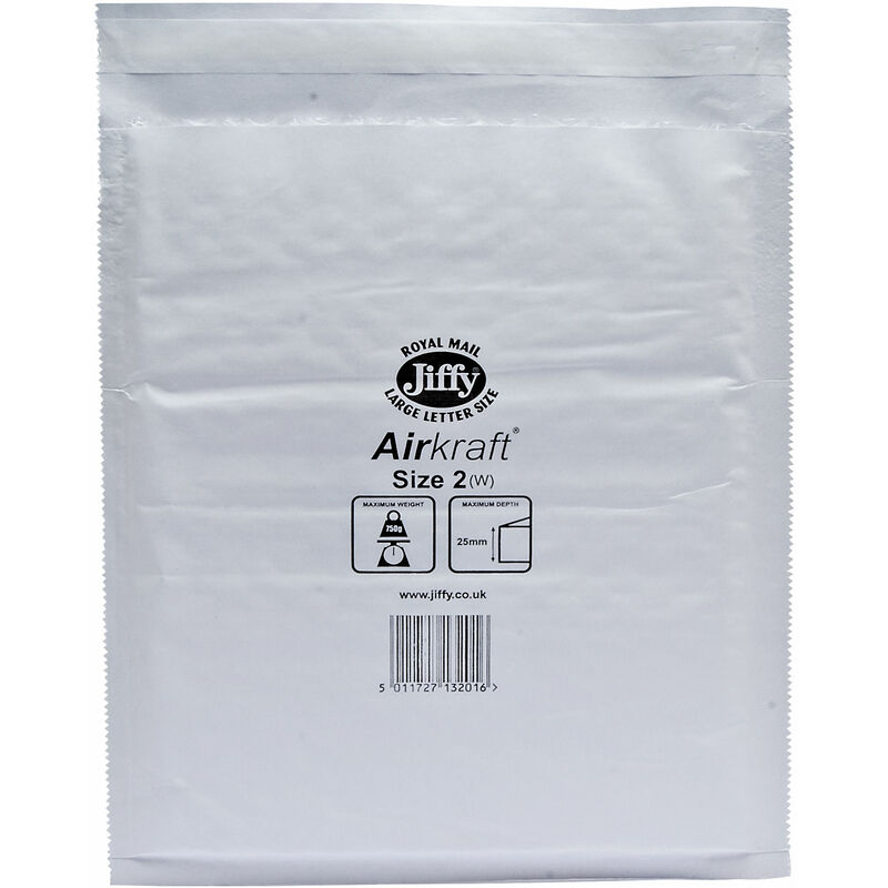 ® 42JL2 Air Kraft® No.2 Mail Bag 205 x 245mm - White - Jiffy
