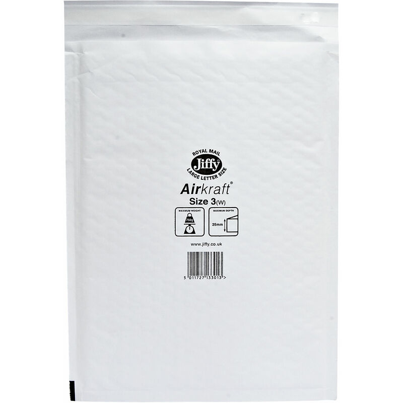 ® 42JL3 Air Kraft® No.3 Mail Bag 220 x 320mm - White - Jiffy
