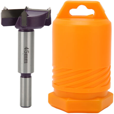 Jig de Fraisage pour Charnières Invisibles, Foret à 3 Goujures en Acier Carbone pour Perçage Bois, 45mm