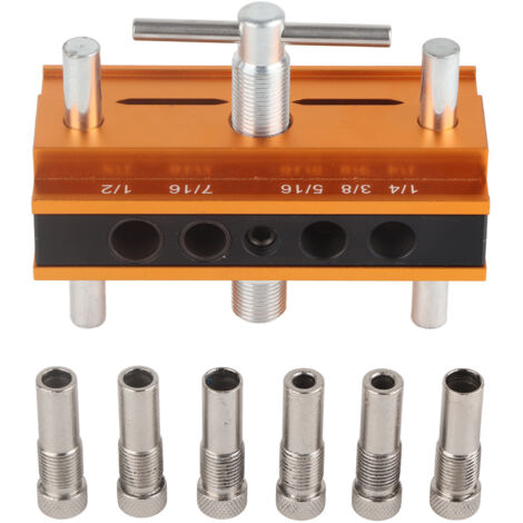 Jig de Perçage Auto-centrant en Alliage d'Aluminium avec Guide de Forage pour Bois, Largeur 64mm