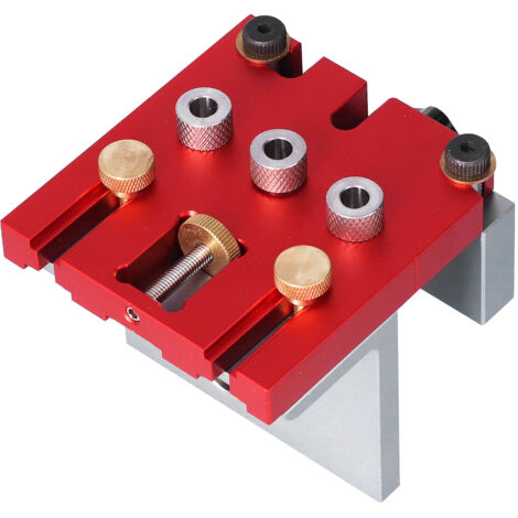 Jig de Perçage Bois - Gabarit de Perçage Précision en Aluminium - Kit Poinçon et Guide pour Travaux Menuiserie