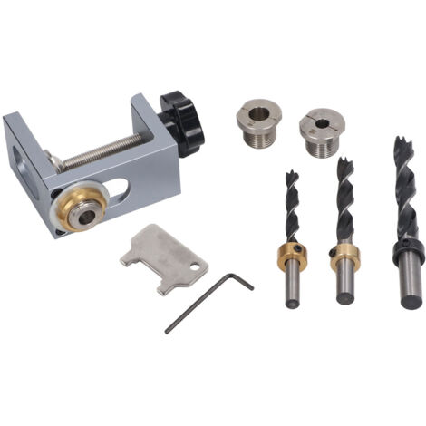 Jig de perçage pour assemblage bois, gabarit de positionnement rapide en alliage d'aluminium, kit de perçage précis pour chevilles