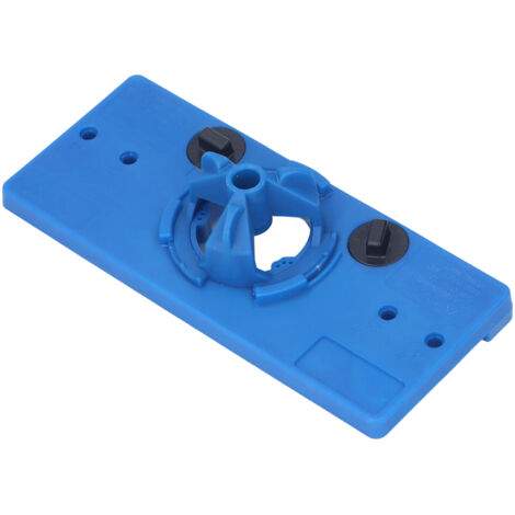 Jig de perçage pour charnières cachées, gabarit de perçage pour perceuse à colonne, outil de positionnement de trous pour charnières invisibles, bleu.