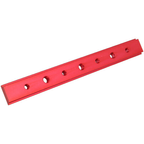 Jig d'onglet avec rainure en T 200 mm en alliage d'aluminium, accessoire pour scie à onglet et vis en T, parfait pour menuiserie et bricolage, couleur rouge.