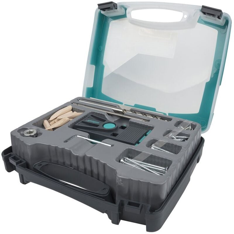 Wolfcraft - Jeu d'assemblage invisible Undercover Jig - undercover jig - Set complet pour l'assemblage invisible des planches