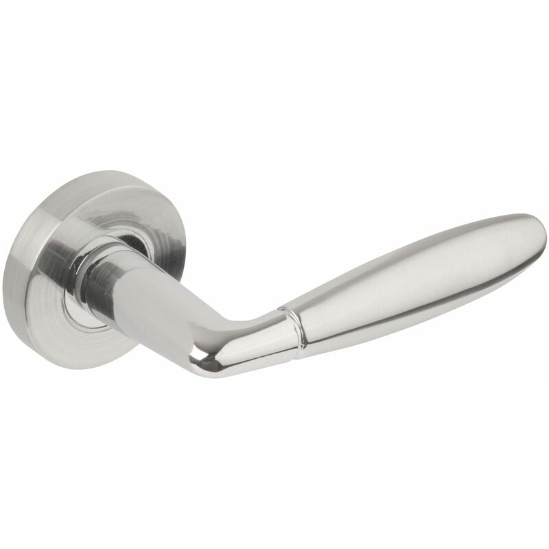 Union - Jigtech Harrier Fire Rated Lever on Rose - Polished/Satin Chrome Dual Finish