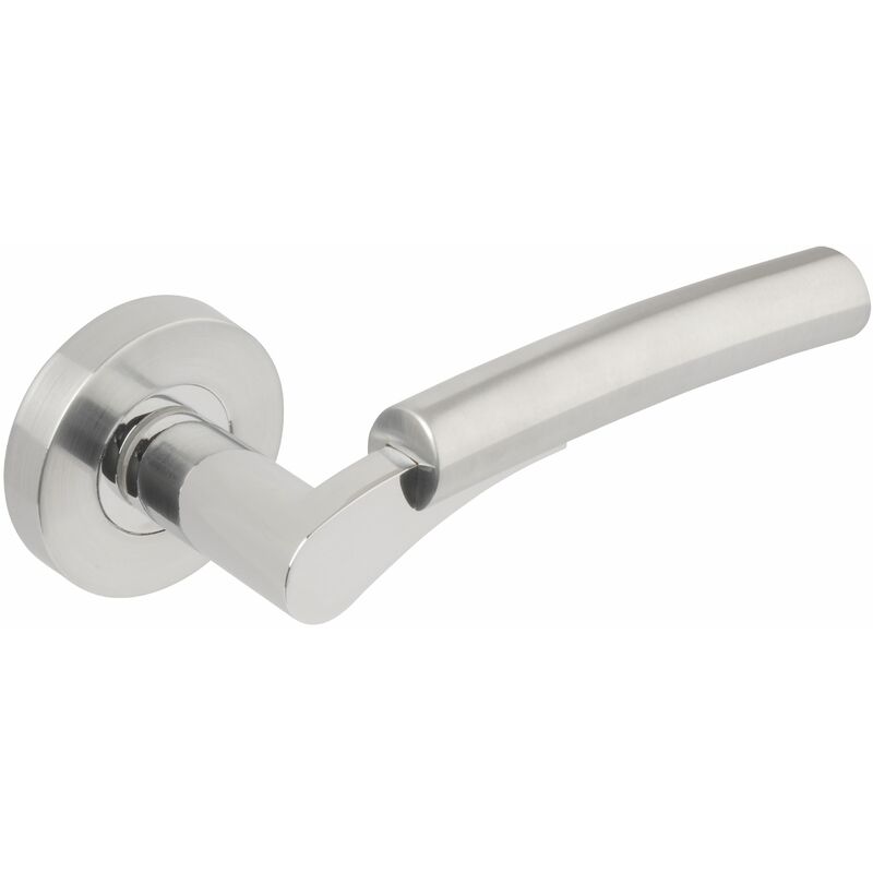 Union - Jigtech Ultro Fire Rated Lever on Rose - Polished/Satin Chrome Dual Finish