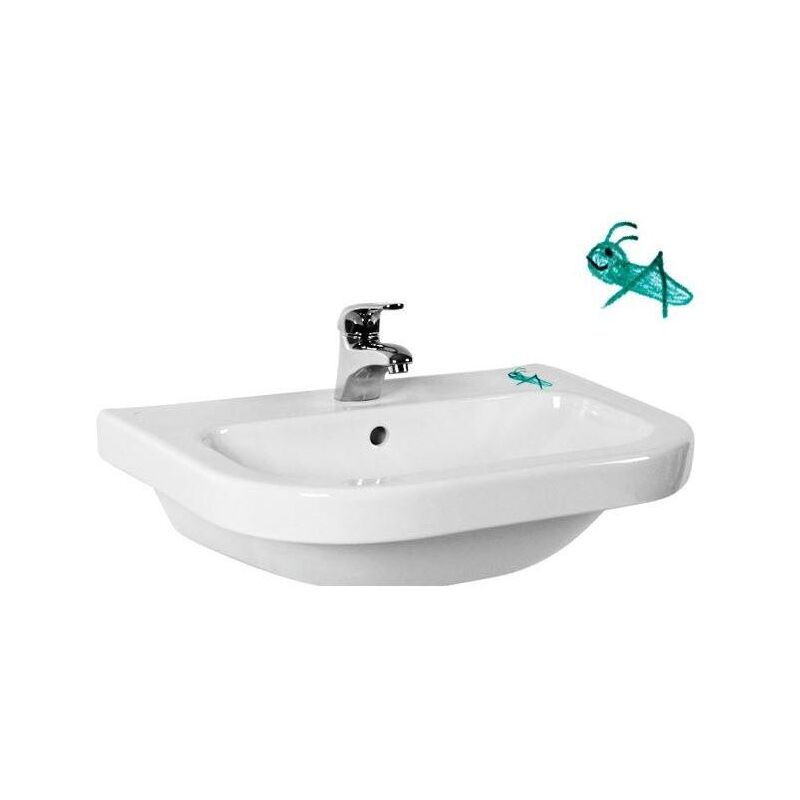 Jika - Baby - Lavabo 500x410 mm, avec trop-plein, avec trou pour robinetterie, blanc H8126110001341