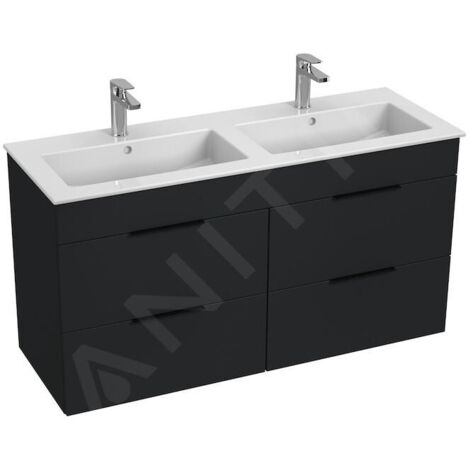 Jika Cube - Meuble avec double-lavabo 118x43x61 cm, anthracite mat H4536621763521