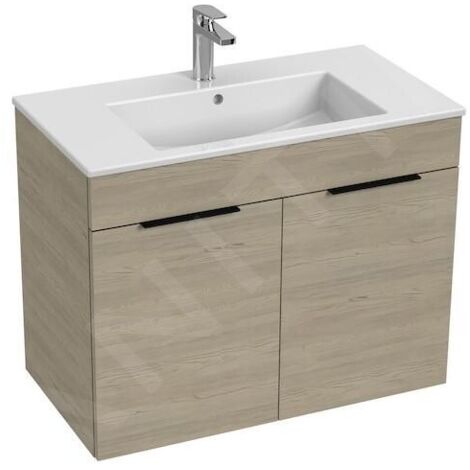 Jika Cube - Meuble avec lavabo 80x43x61 cm, frêne H4537521765141