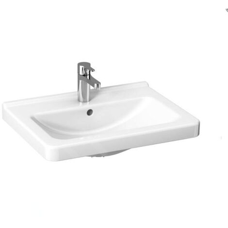 Jika Cubito - Lavabo, 600x450 mm, avec trop-plein, 1 trou pour robinetterie, Jika Perle, blanc H8104231001041